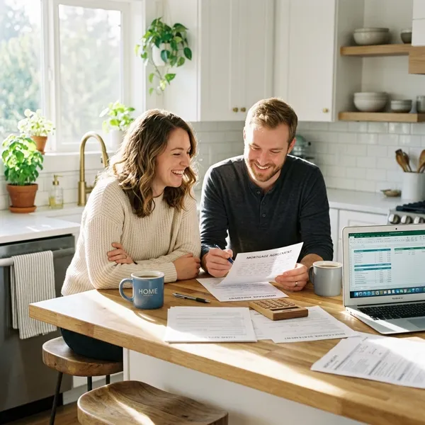 AI-generated social media post example: Homebuyer & Seller Tips — created by Scribario from the prompt "Post a tip for first-time buyers: why getting pre-approved before house hunting saves you weeks and heartbreak"